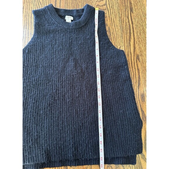 J Crew Womens Merino Wool Cotton Blend Knit Sweater Vest Size Small Black Tank - Picture 4 of 7